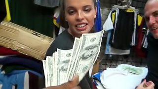 Naughty Amateur Chick Takes Cash to Fuck in Clothes Store