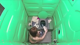 Porta Gloryhole Mall Rat parking lot Blowjob in public porta potty gloryhole