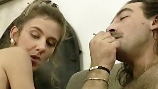 Nasty freak sticks his lighter in the asshole of a hot Italian girl