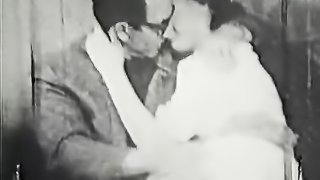 This mature couple make out before hooking up in this vintage black and white porno