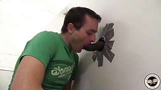 White guy meets black dick in the bathroom for sex