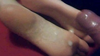 Sperm her sexy soles cumpilation