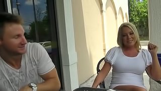 Petite blondie sucks that cock like if it