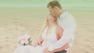 Horny newly wed couple fuck hardcore in their honeymoon