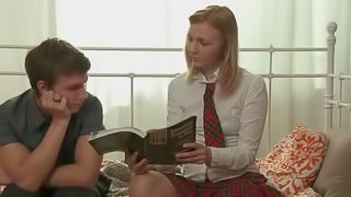 Hot Teen Is Fucked By Her Boyfriend After Helping Him With Some School Work