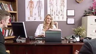 blonde with natural tits drilled doggystyle in the office