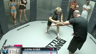 Athletic hardcore in the MMA ring with a curvaceous slut