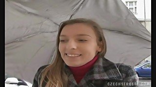Czech amateur teen Morgan Moon first porn video