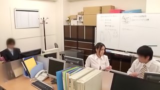 Accepting Asian teen moaning while her hairy pussy is banged hardcore doggystyle in the office