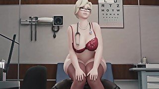 Cartoon Busty MILF interracial porn video