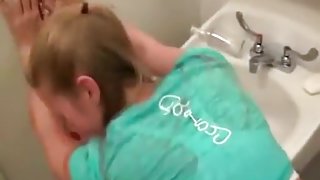 Incredible Blonde Banged in Bathroom