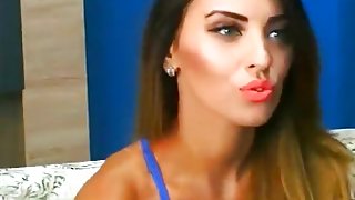 Beautiful webcam babe Ange1face showed her boobs