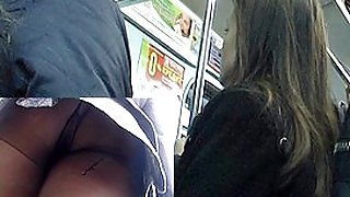 Darksome tights subway upskirt