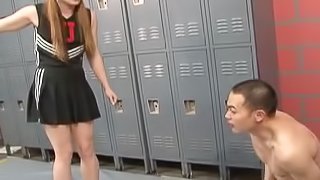 College cowgirl in pigtails gets drilled hardcore in locker room