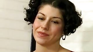 Short hair brunette sloppy blowjob fucks audition