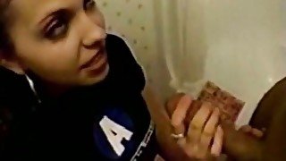 Frisky and hot Indian chick gets fucked in a toilet room