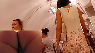 Amateur public upskirt clip by cutie in G-string