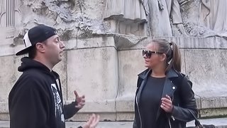 Horny cougar fucks a younger guy she just met on the streets