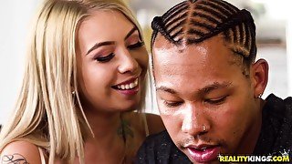 Hot bubble butt blonde Kat Dior enjoys interracial hardcore fuck