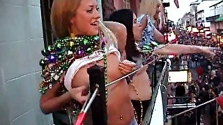 Lot of stunning ladies getting wild at the Mardi Gras