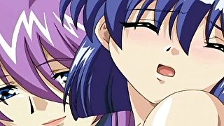 Two lesbians hentai fingering wetpussy and grinding bigtits