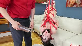 Hogtied Charlotte Sartre in a hot BDSM action you will not forget