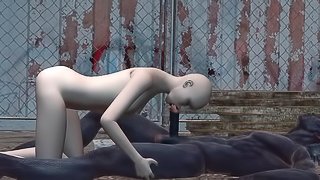 Shaved 3D Toon Babe Gets Fucked Hard by a Monster