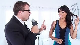 Tattooed Dana Vespoli Gives A Big Cock Hardcore Blowjob In Hot Orgasm