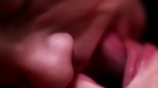 Super hot close up video with a girl sucking a cock