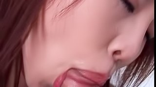 Lovely Asian chick pleases a guy with a blowjob and a handjob