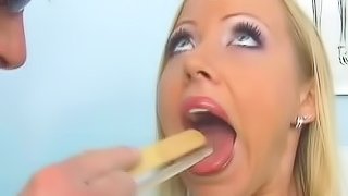 Big breasted blonde gal gets screwed by kinky doctor