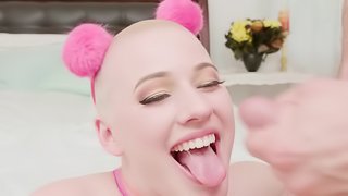 Bald Riley Nixon knows how to satisfy a big deposit of dick