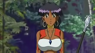 Animated Ebony Babe with Huge Boobs gets Fucked in Interracial Threesome