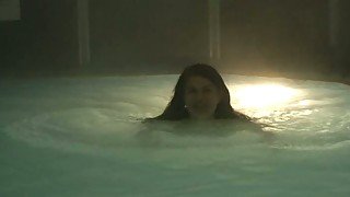 Sassy girl Zuzinka is masturbating in a pool