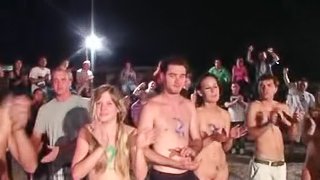 College teens attending a hardcore outdoor sex marathon