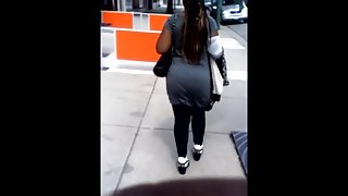 Black Bubble Butt in Grey Dress
