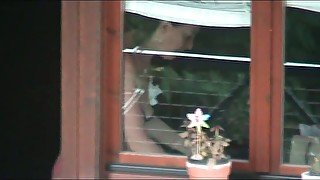 My spy cam video of my kinky all natural and quite buxom neighbor