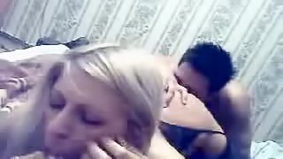 Sexy blonde fucked by two horny men
