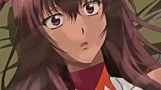 Drama anime clip with busty hottie swallowing monstrous cock