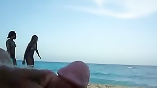 Guy Jerking Off In The Beach