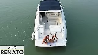 Foot fetishist fucks a hot teen on the boat