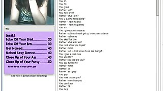 Nerdy glassed girl plays a sex game on chat roulette