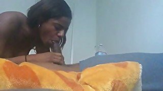 Black hottie sucking my dick deepthroat in arousing homemade video