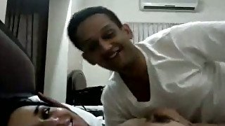 Kinky busty Pakistani brunette babe gets fucked missionary style on bed