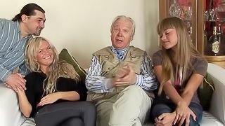 Nesti Shy and Sveta enjoy threesomes with old men