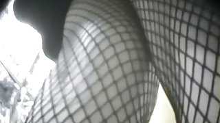 Great little slut with black fishnets in so damn sexy