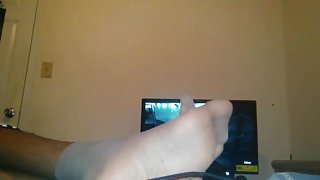 EbonyFeet nylons and rubbing