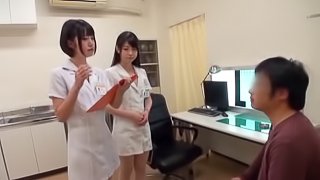 Japanese nurses attack a guy who craves their luscious lips