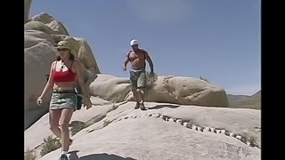 Horny girl with big boobs gets fucked while hiking