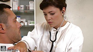 Beautiful doctor Ava Dalush fucks her patient with such vigor and love